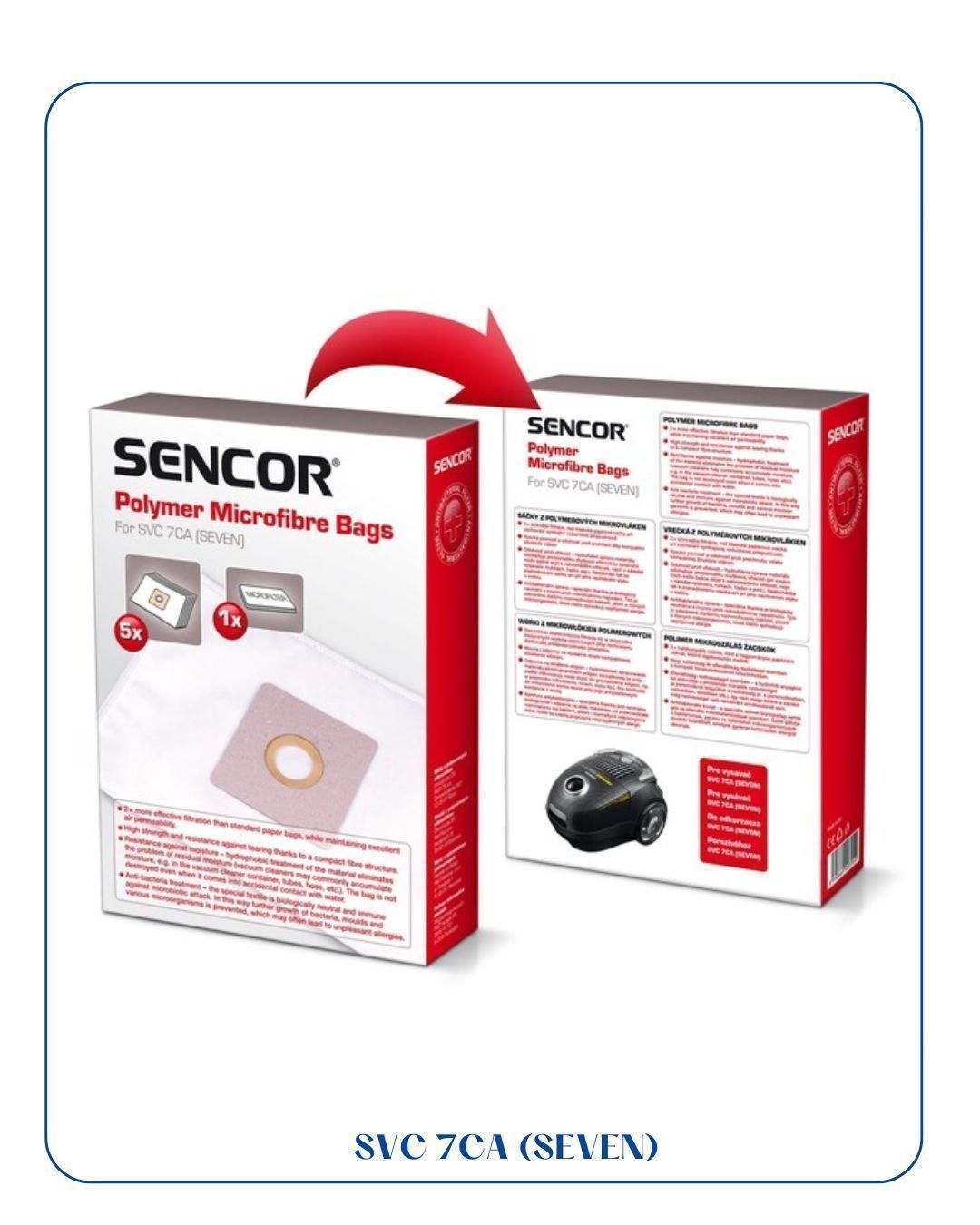 SENCOR SVC 7CA MICROFIBER VACUUM CLEANER BAGS
