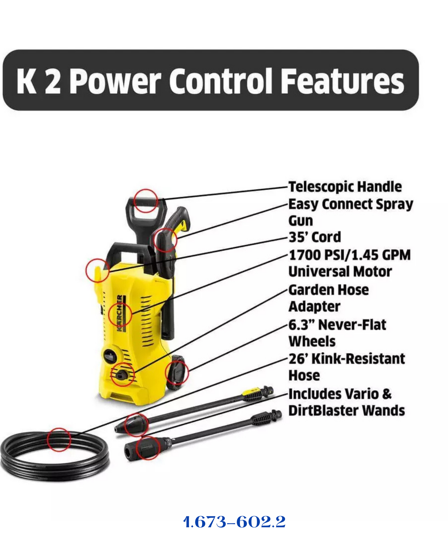 KARCHER PRESSURE WASHER K 2 POWER CONTROL 1400W