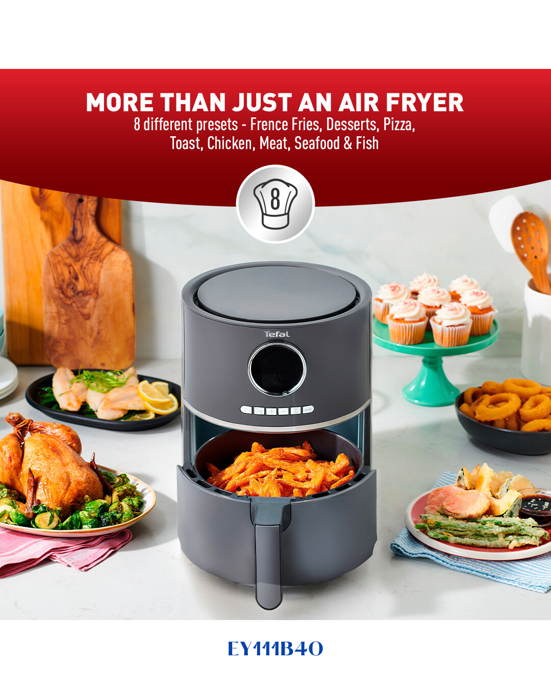 مقلاة TEFAL ULTRA الهوائية الرقمية 1630 واط 4.2 لتر
