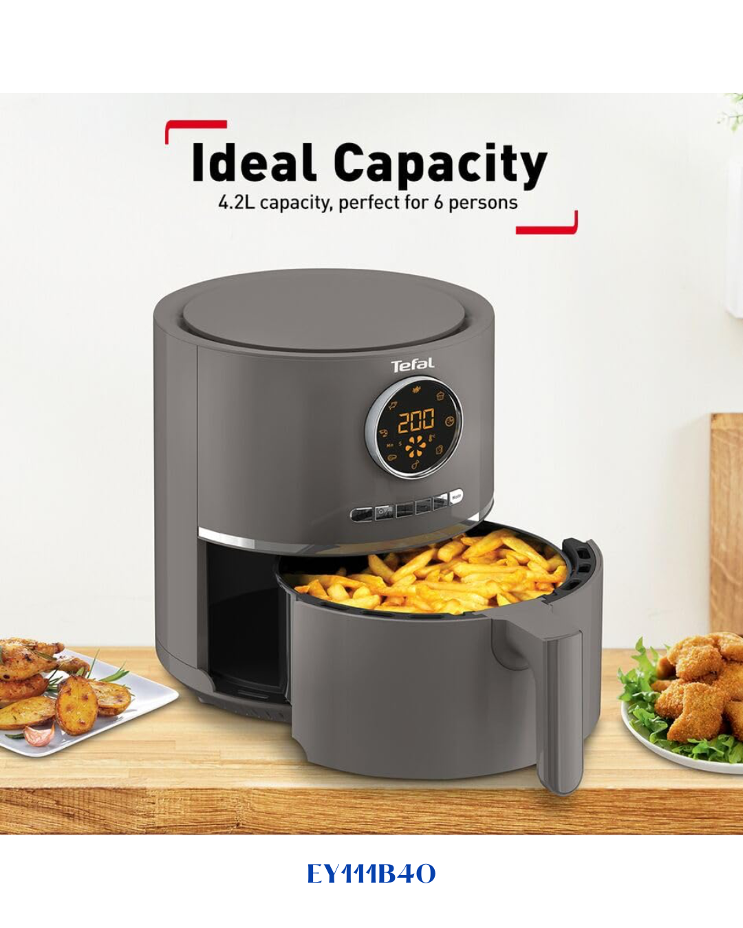 مقلاة TEFAL ULTRA الهوائية الرقمية 1630 واط 4.2 لتر
