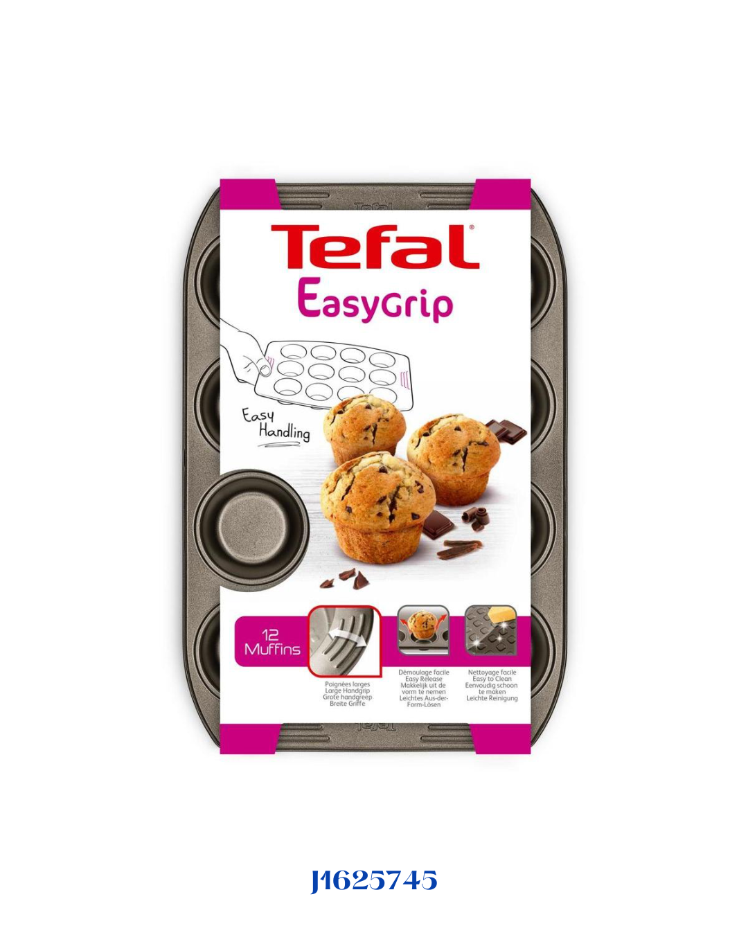 صينية مافن إيزي جريب من تيفال سعة 12 قطعة، 26.5 × 39.5 سم