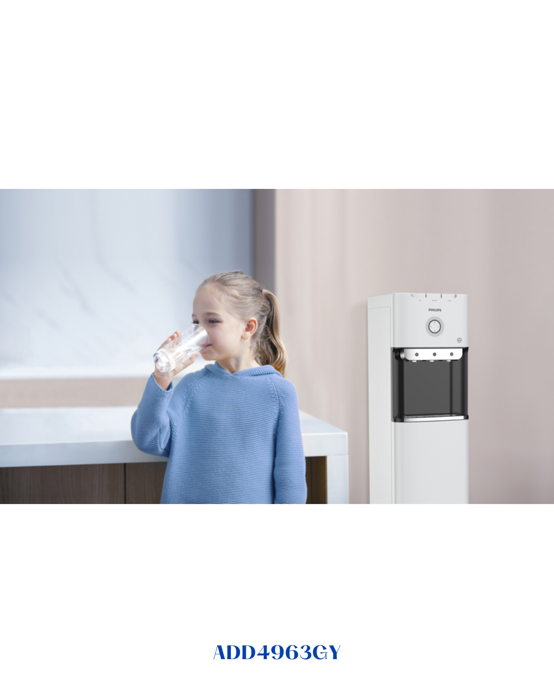 PHILIPS BOTTOM LOADING WATER DISPENSER WITH THREE NOZZLES, GREY