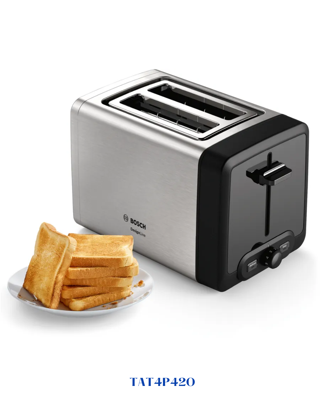 BOSCH COMPACT TOASTER DESIGNLINE STAINLESS STEEL 820-970W