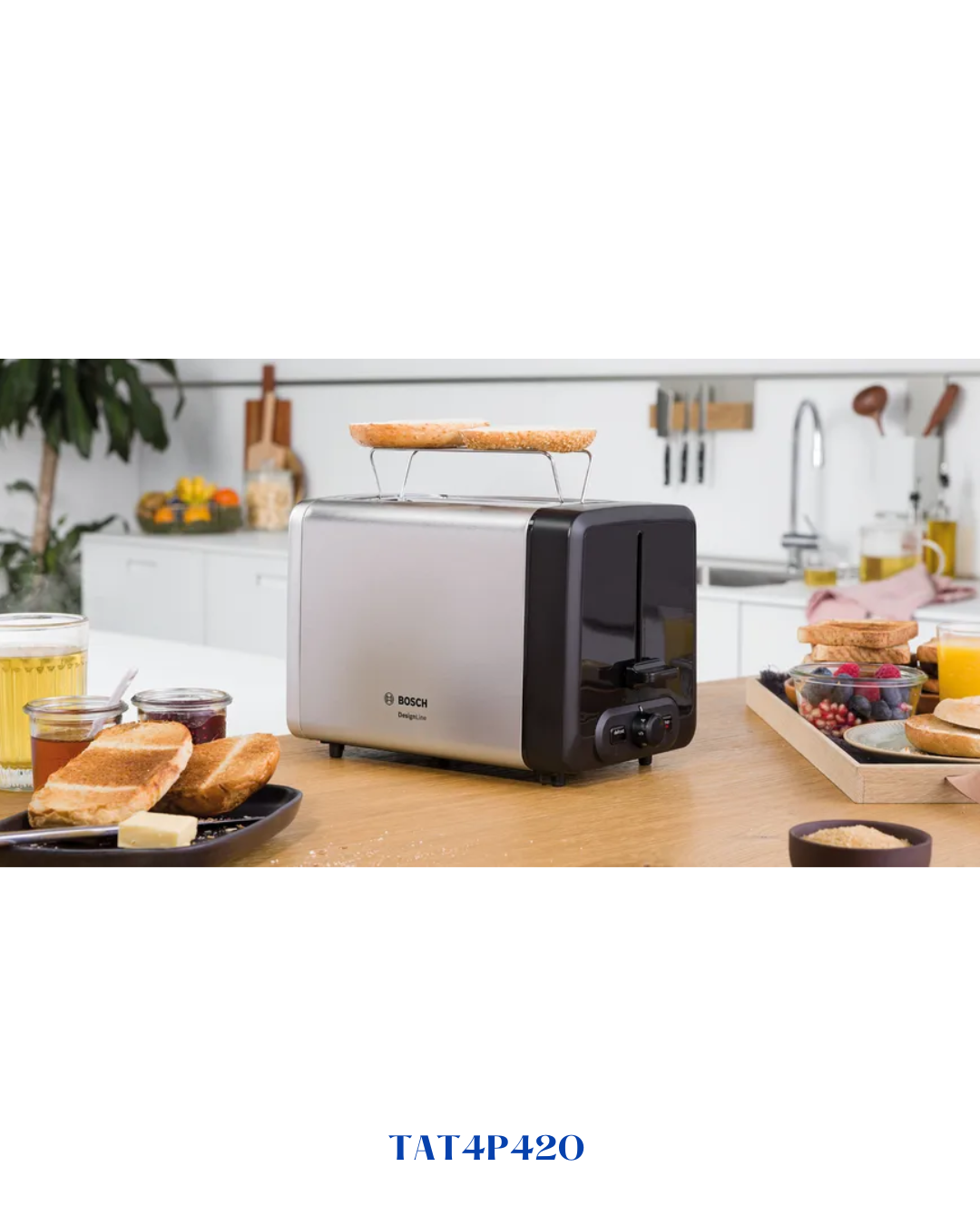 BOSCH COMPACT TOASTER DESIGNLINE STAINLESS STEEL 820-970W