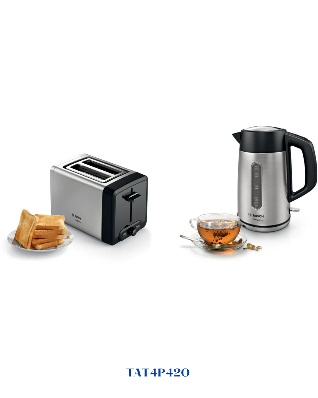 BOSCH COMPACT TOASTER DESIGNLINE STAINLESS STEEL 820-970W