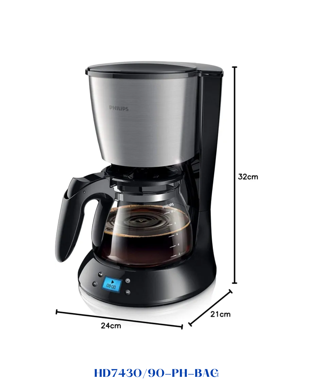 PHILIPS DRIP COFFEE MAKER 1.2L-1000W