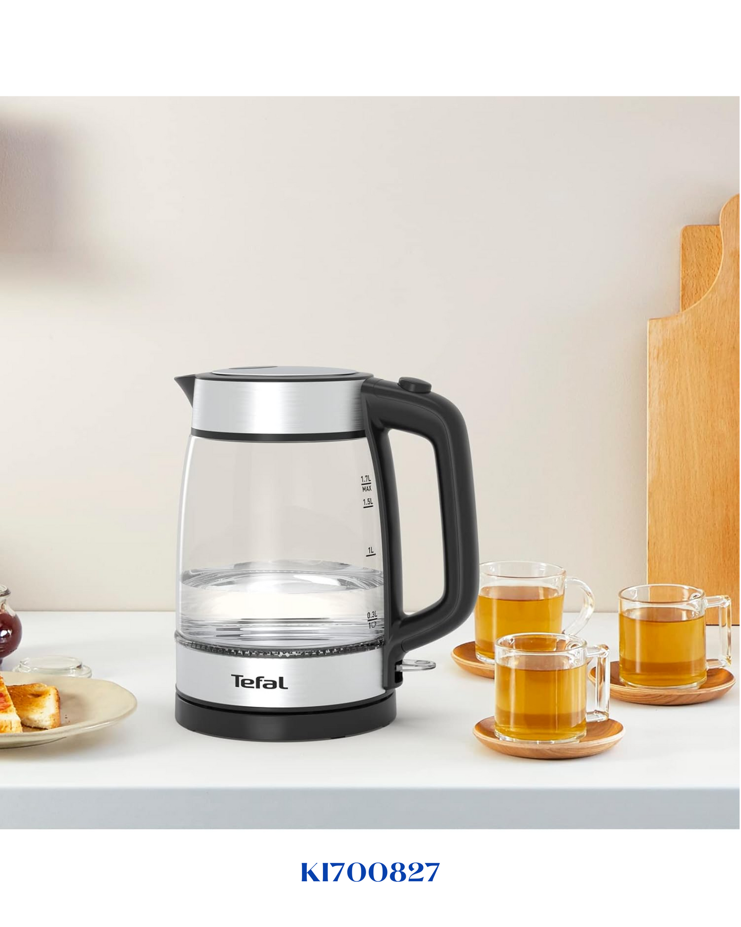 TEFAL GLASS KETTLE 1.7L-2200W-غلاية تيفال زجاجية