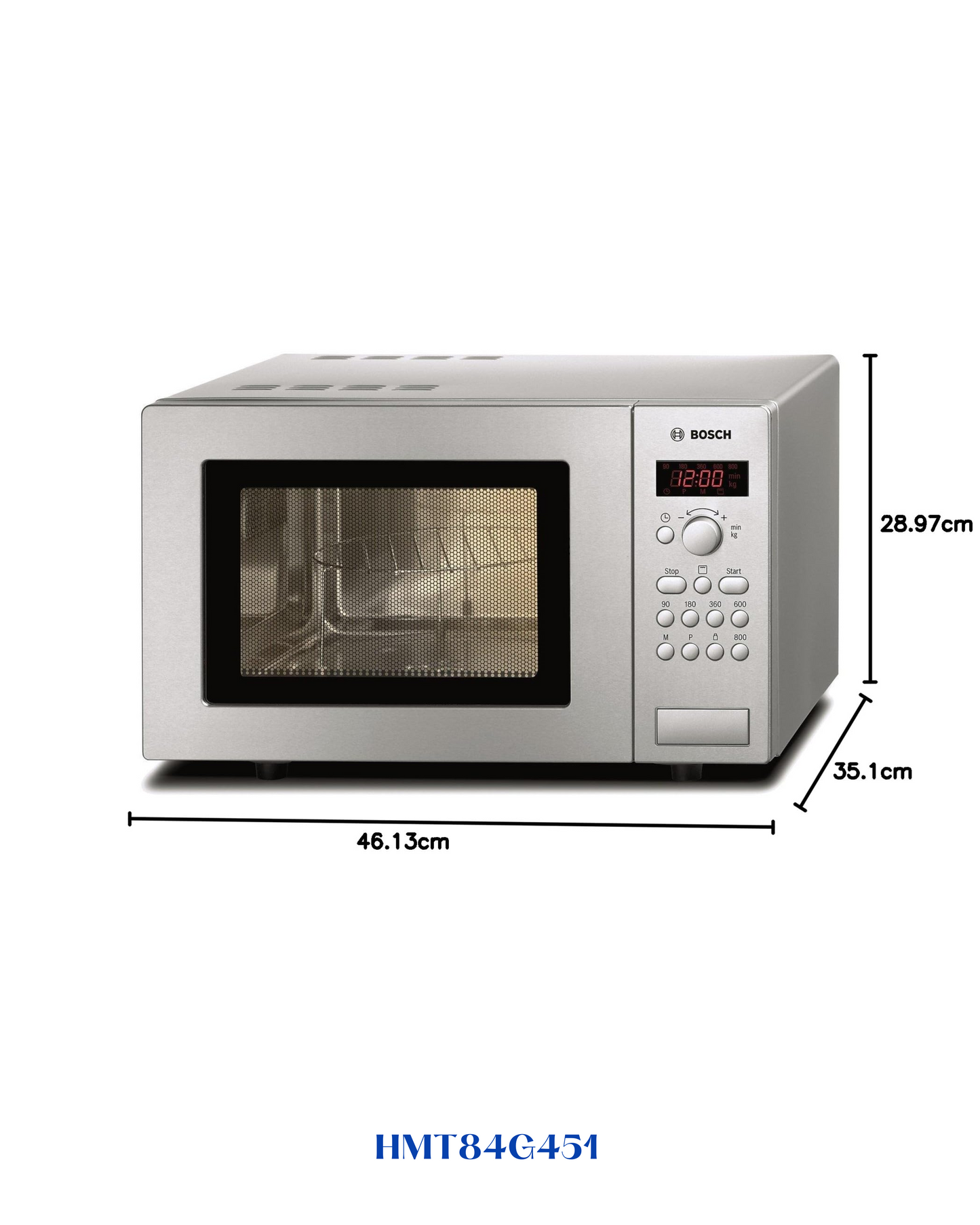 BOSCH STAINLESS SERIES 4 MICROWAVE, 900 W, 25 L