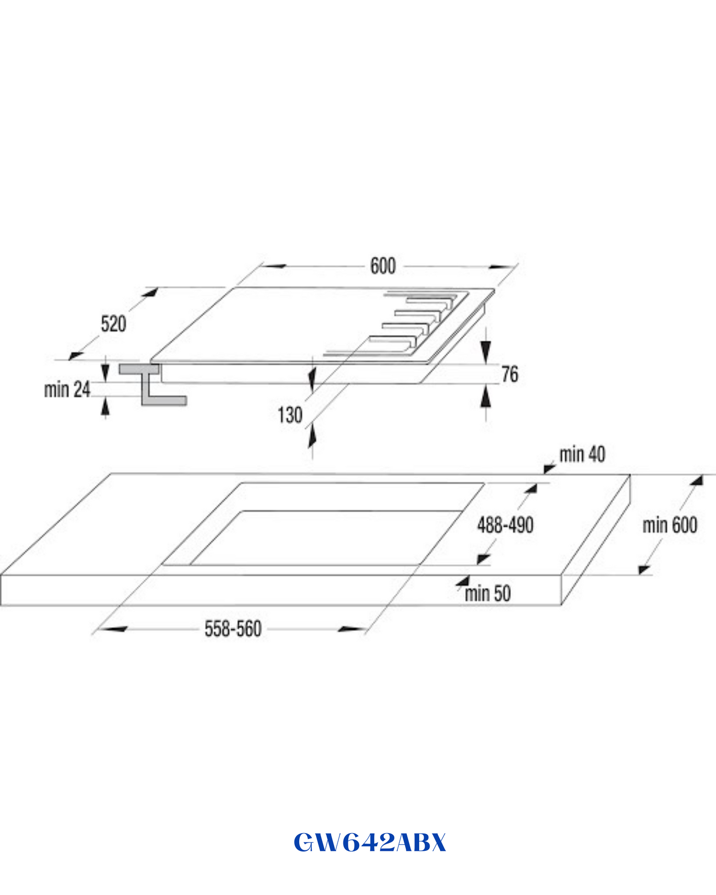 GORENJE GAS HOB- BUILT-IN 60X52X13CM