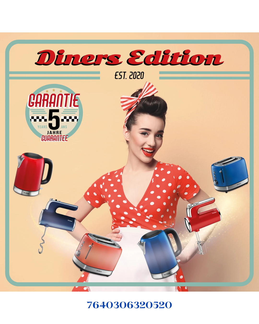 TRISA HAND MIXER DINERS EDITION RED 400W