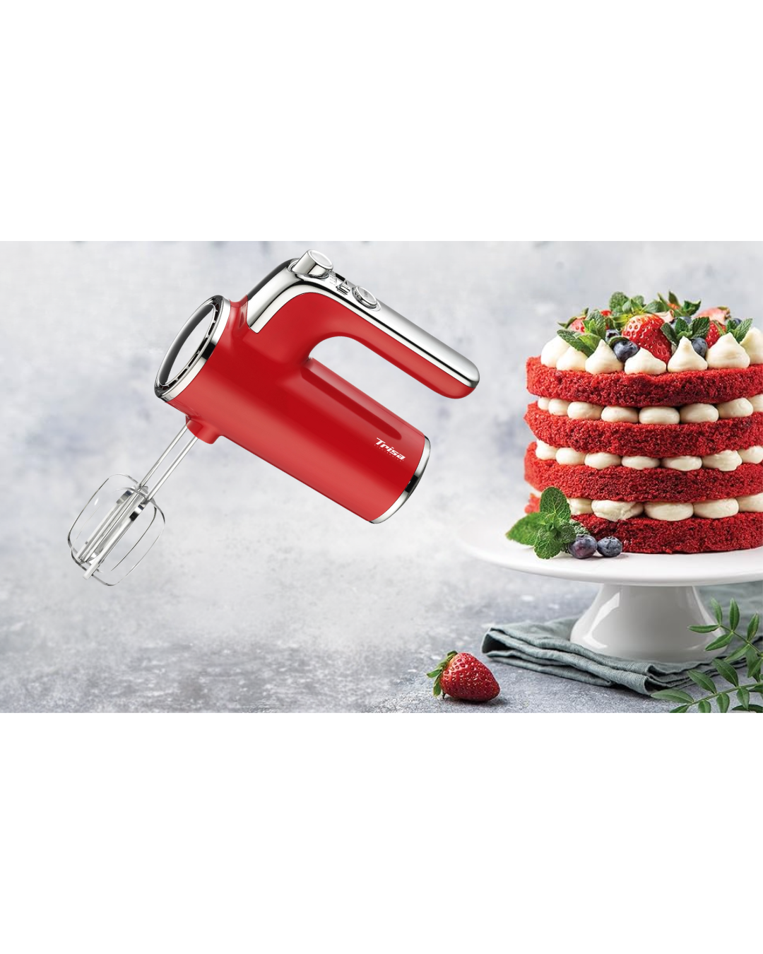 TRISA HAND MIXER DINERS EDITION RED 400W