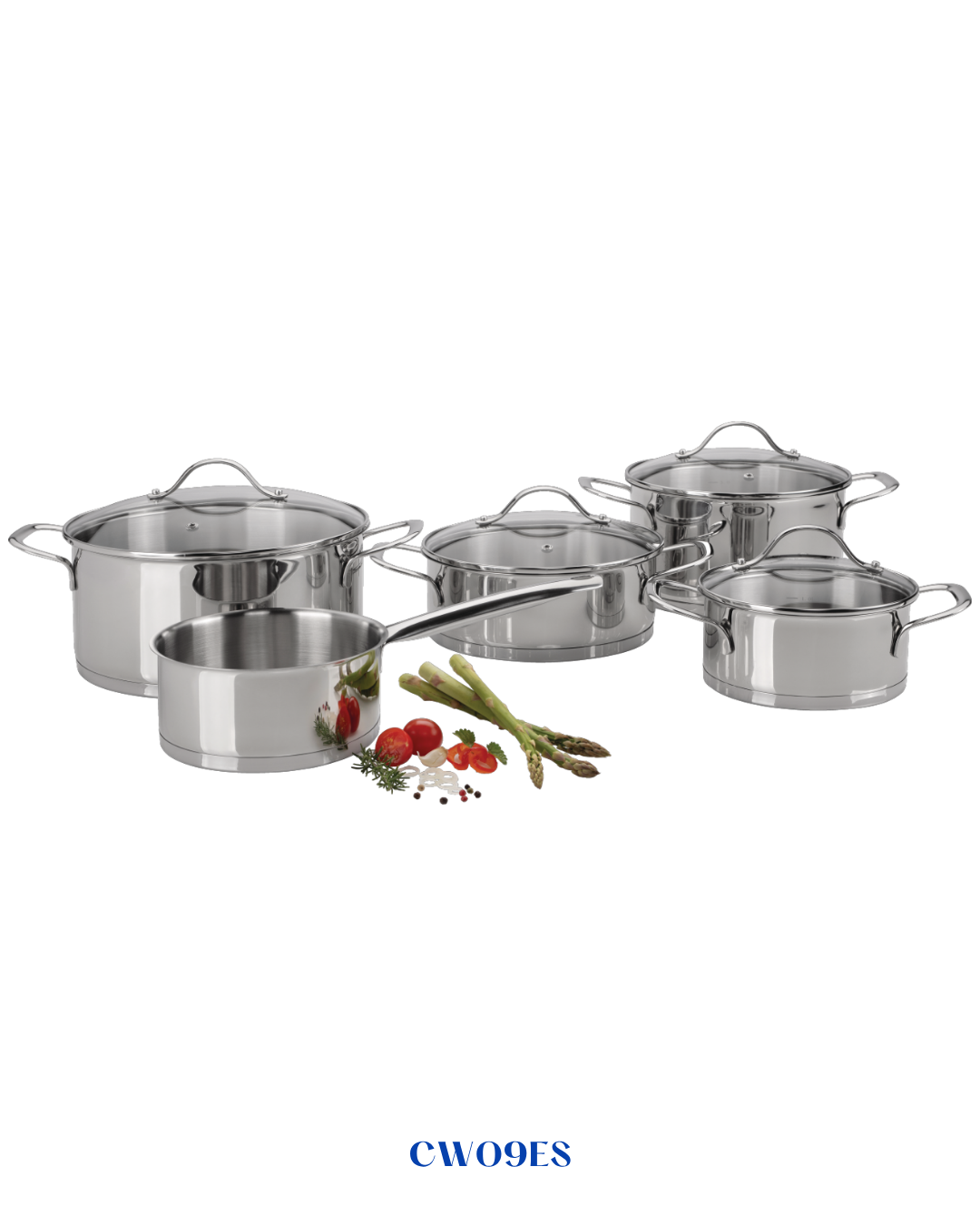 GORENJE COOKWARE SET 5-PIECE STAINLESS STEEL
