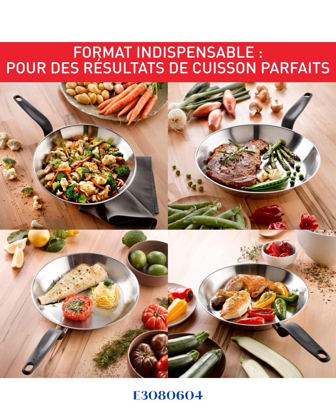 TEFAL STAINLESS STEEL PRIMARY STAINLESS STEEL FRYING PAN 28CM