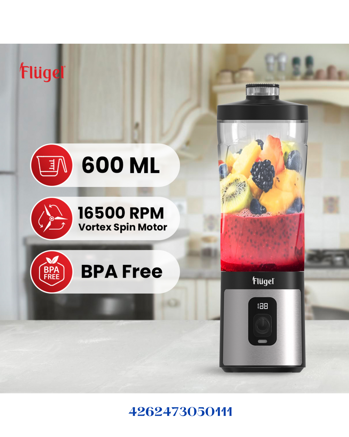 ARSHIA FLUGEL PORTABLE BLASTIC BLENDER 120 W 600 ML