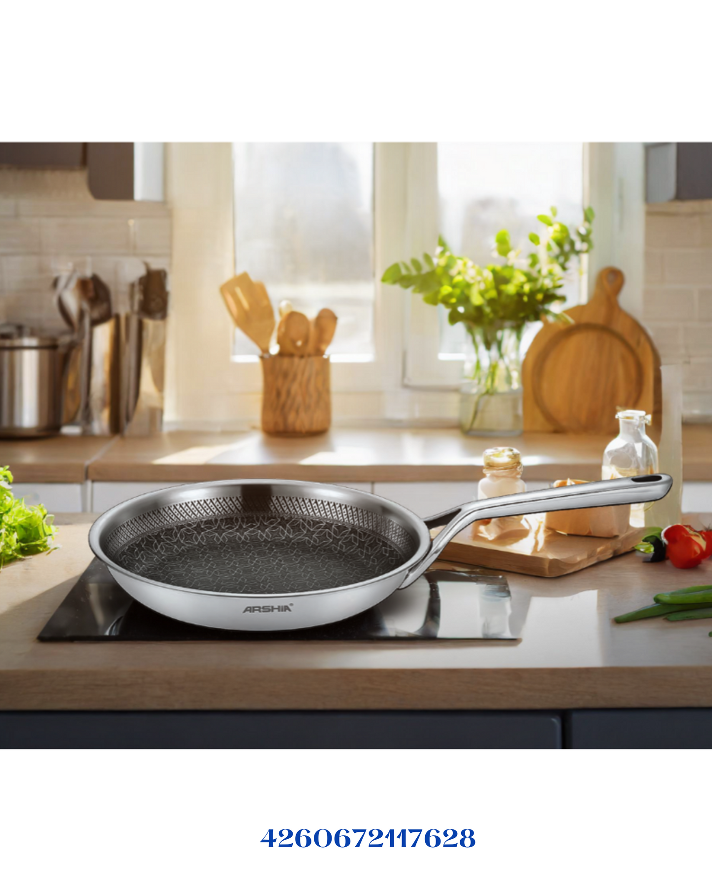 ARSHIA STAINLESS STEEL NON-STICK FRYPAN 28 CM