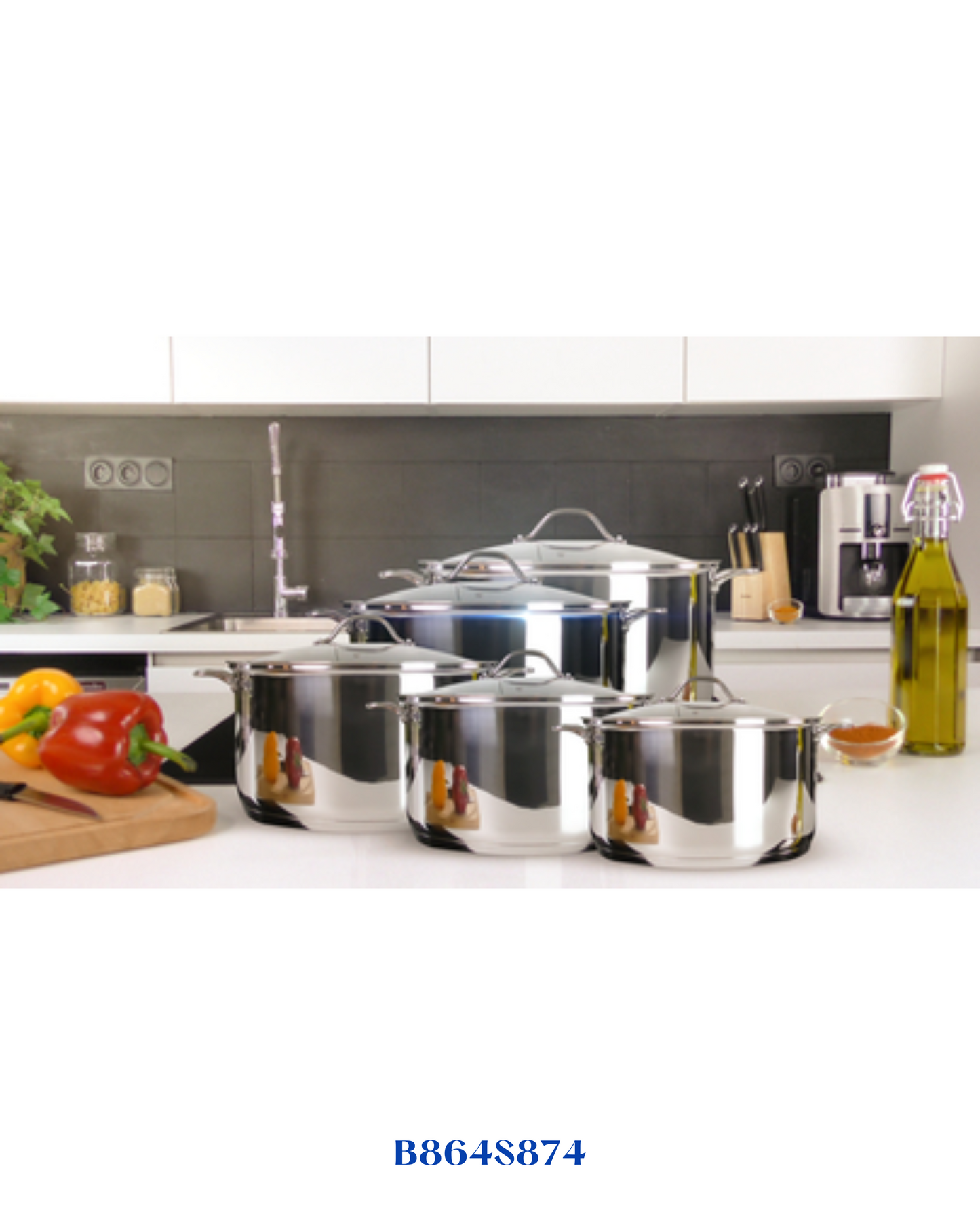 TEFAL INTUITION 8‑PIECE STAINLESS STEEL COOKWARE SET