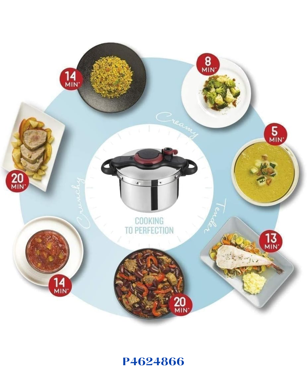 TEFAL CLIPSO MINUT' EASY PRESSURE COOKER 7.5L- قدر ضغط تيفال