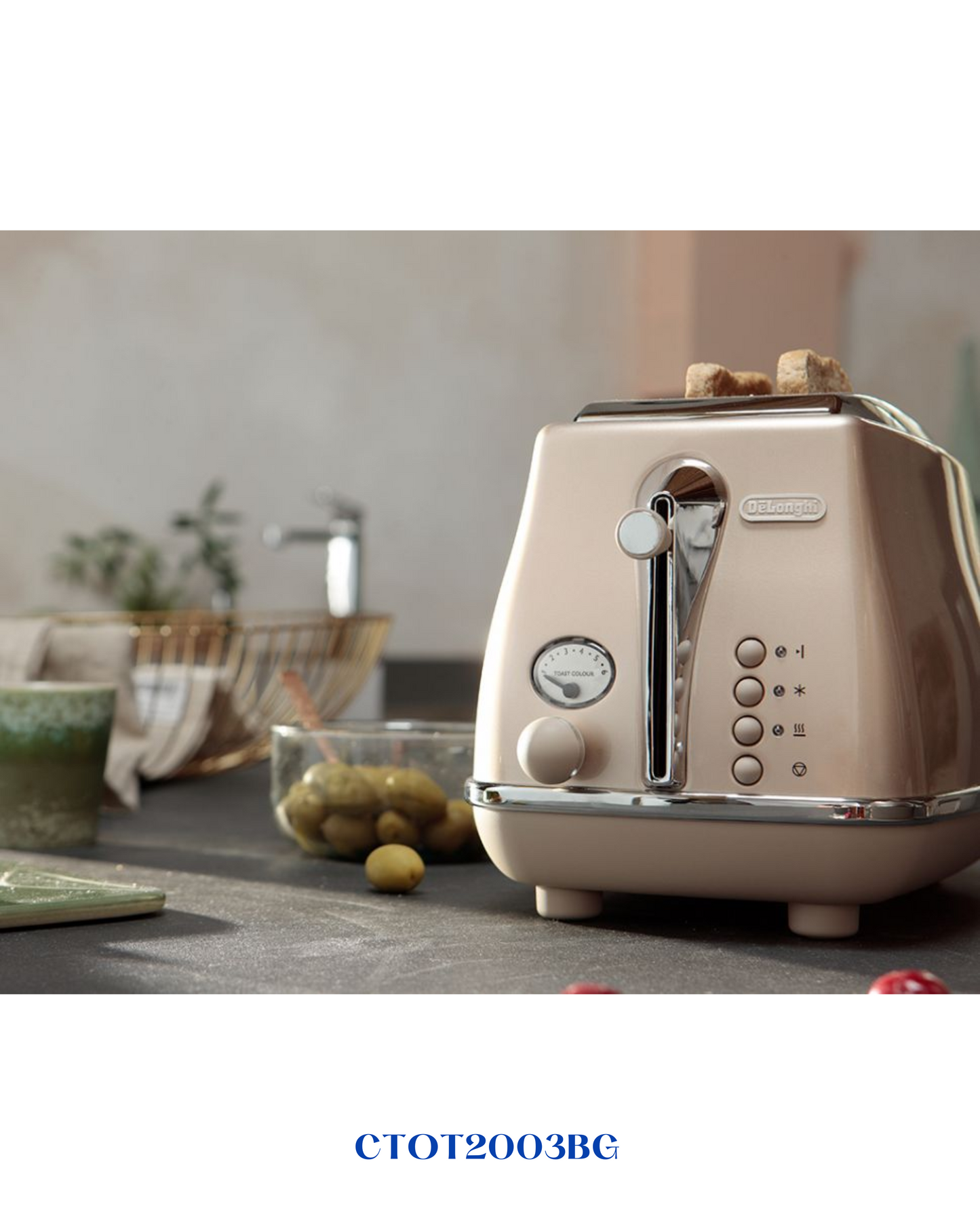 DELONGHI ICONA METALLICS 2‑SLICE TOASTER