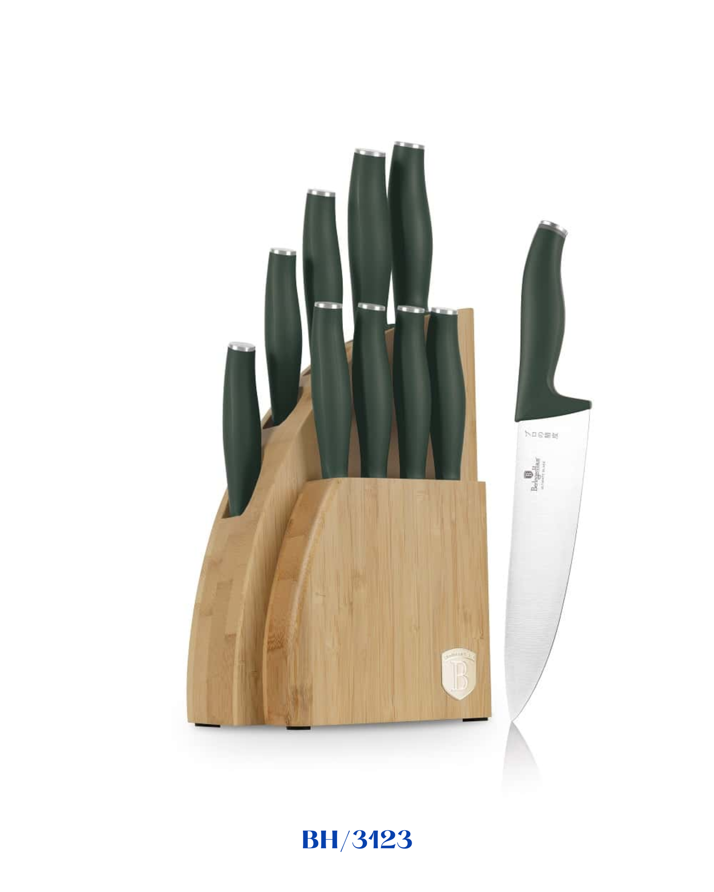 BERLINGER HAUS MATTE GREEN COLLECTION KITCHEN KNIFE SET 10 PCS