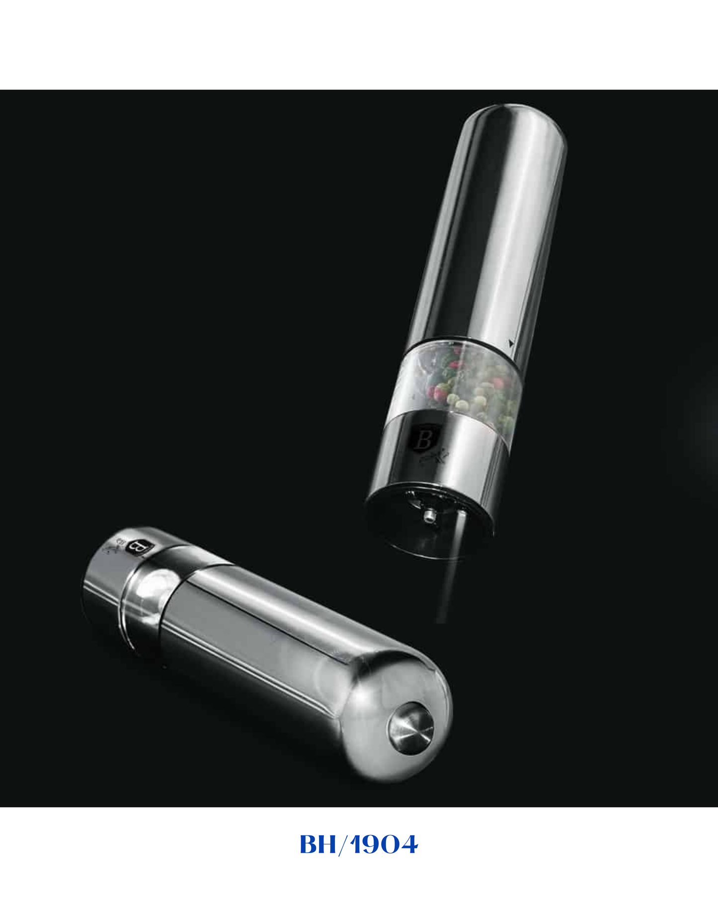 طقم مطحنة ملح وفلفل كهربائية من برلينجر هاوس (قطعتان)