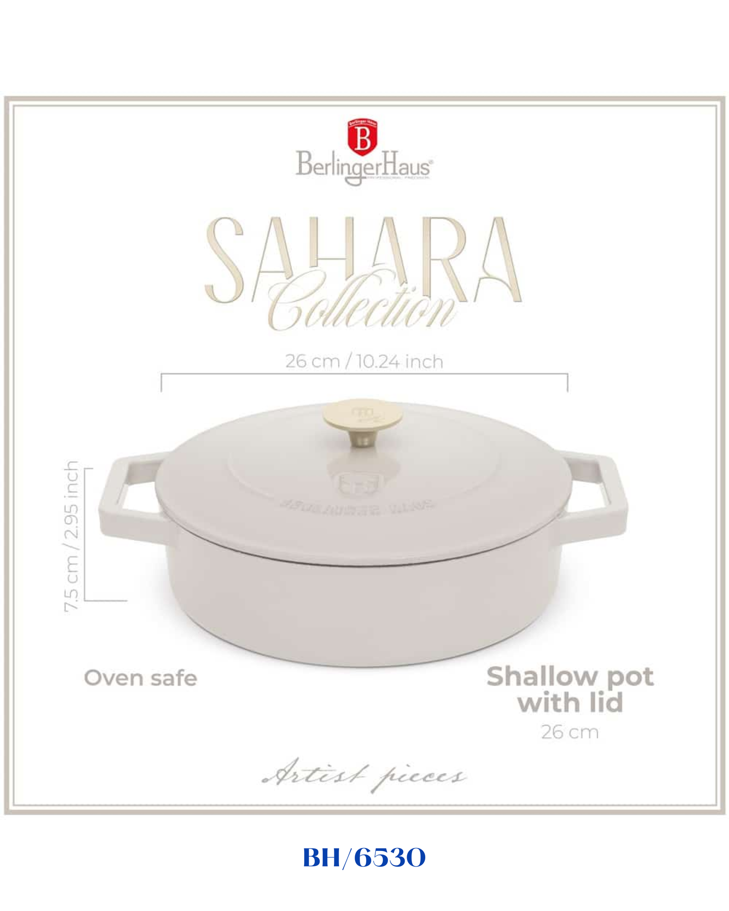 BERLINGER HAUS SHALLOW POT CAST IRON 26CM