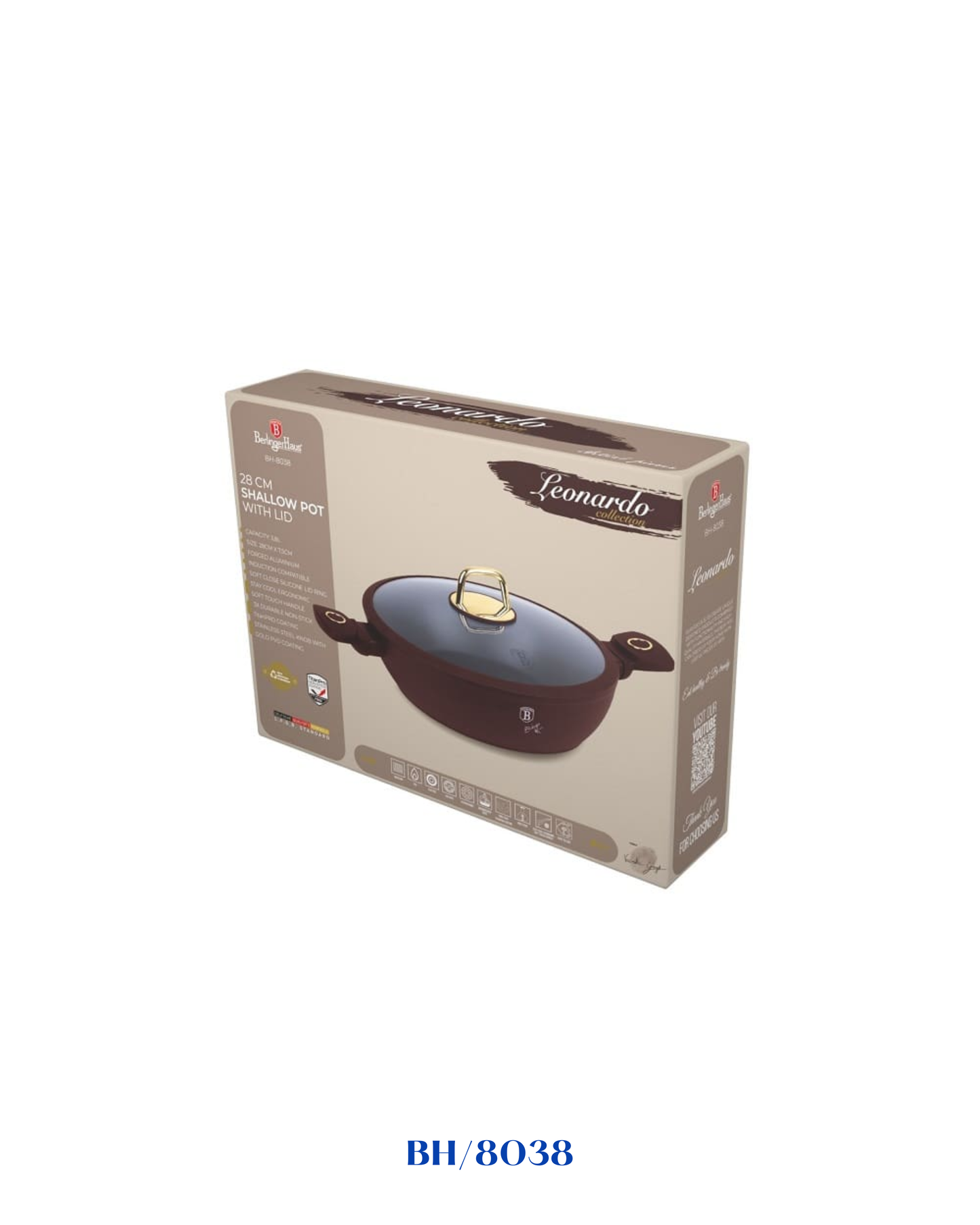 BERLINGER HAUS SHALLOW POT WITH LID 28CM