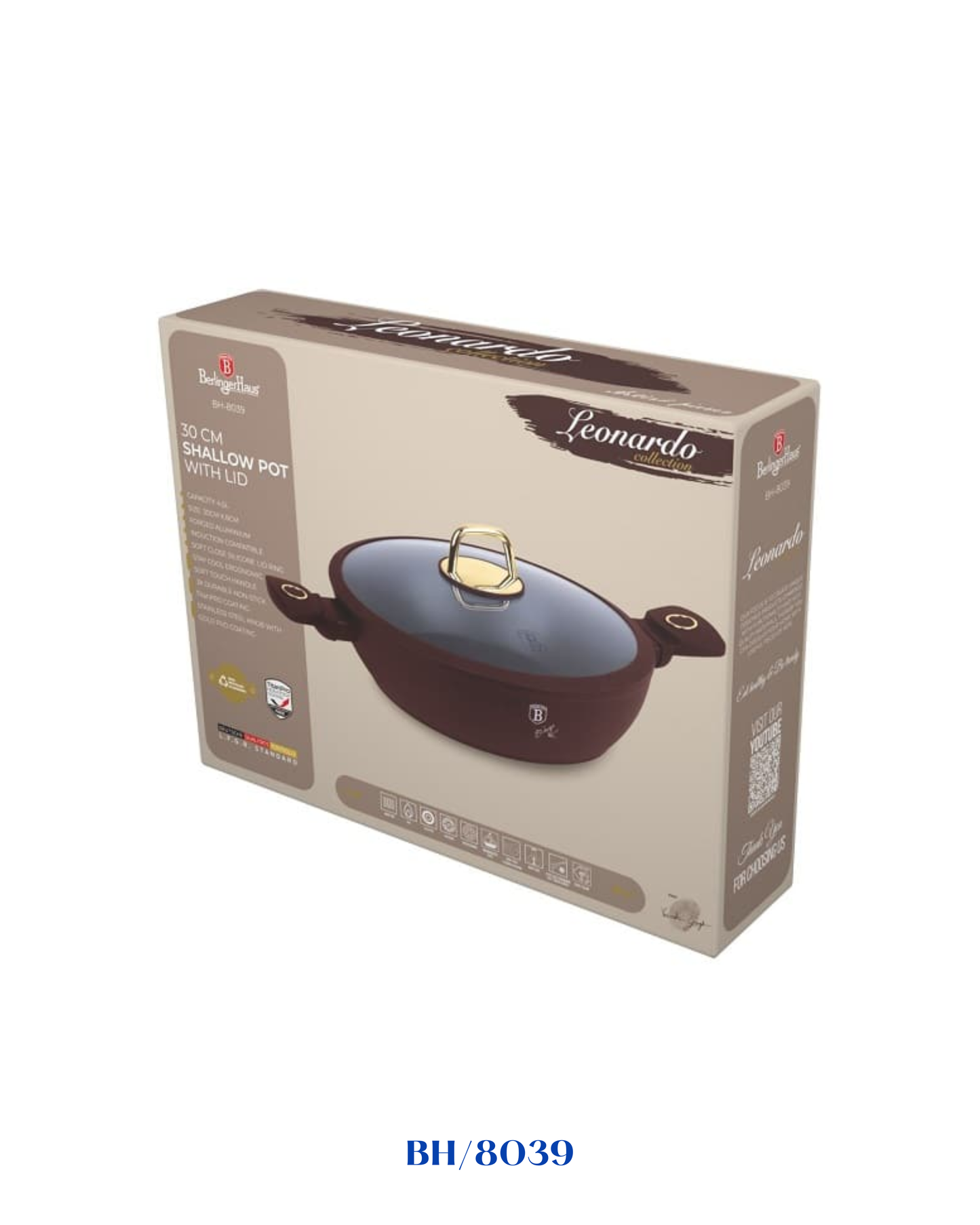 BERLINGER HAUS SHALLOW POT WITH LID 30CM