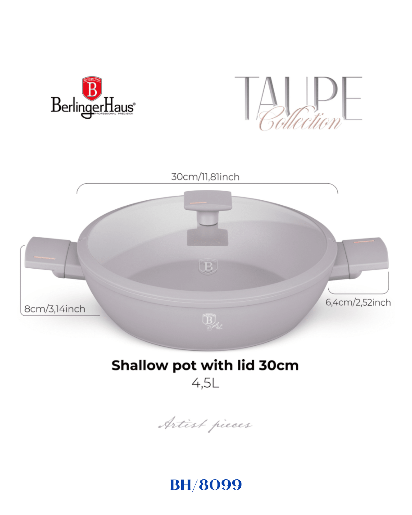 BERLINGER HAUS SHALLOW POT WITH LID 30CM