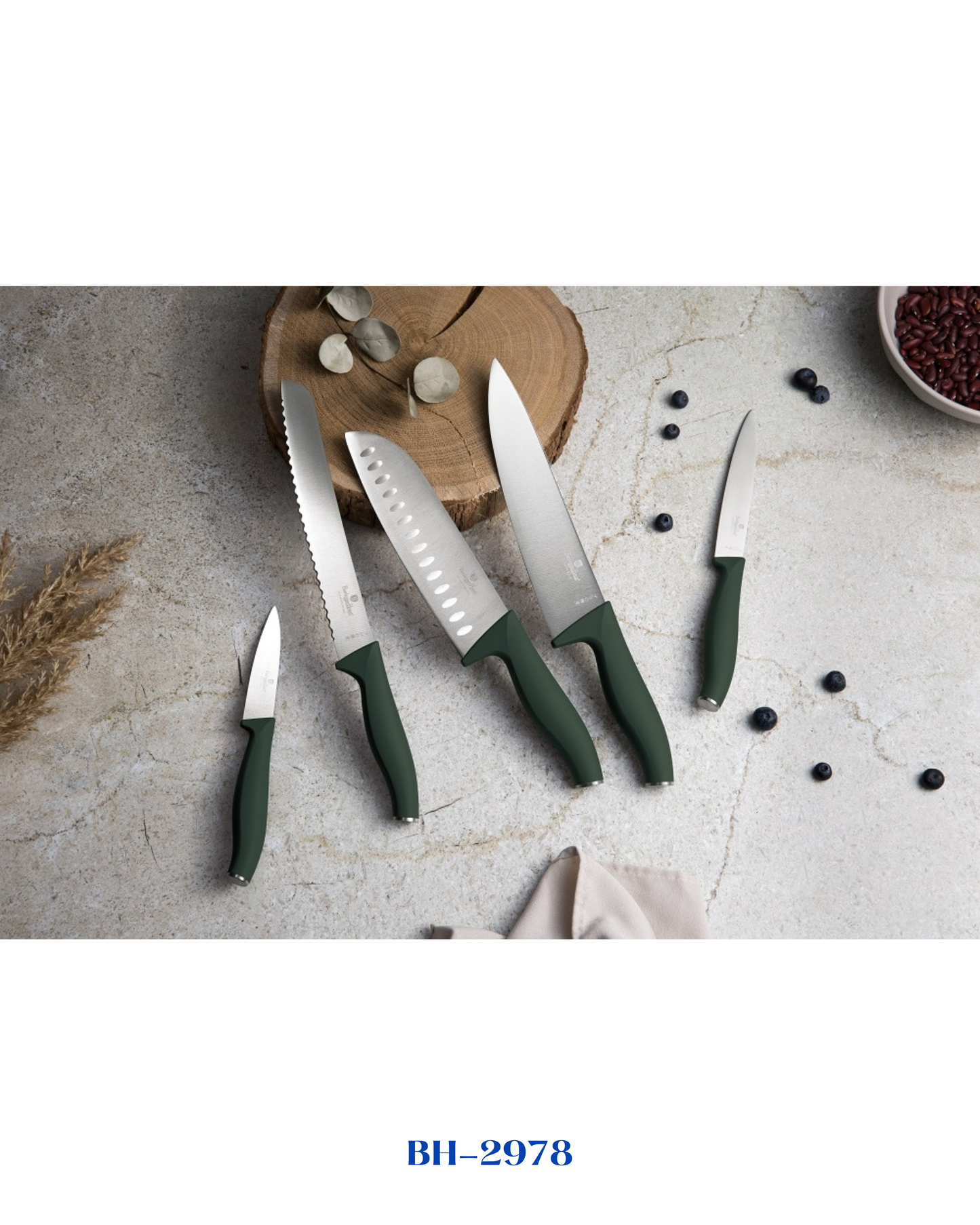 BERLINGER HAUS 6 PCS KNIFE SET WITH ACACIA WOOD MAGNETIC HANGER