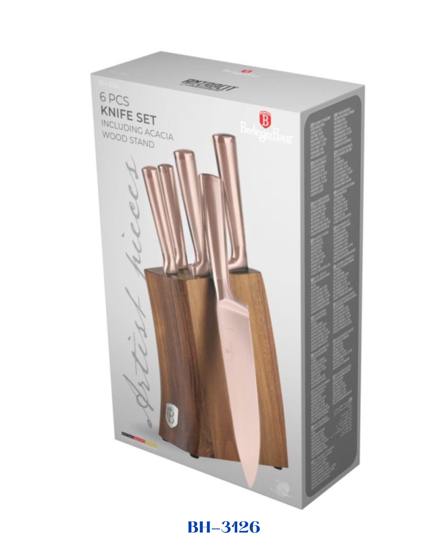 BERLINGER HAUS 6 PCS KNIFE SET WITH ACACIA WOOD STAND