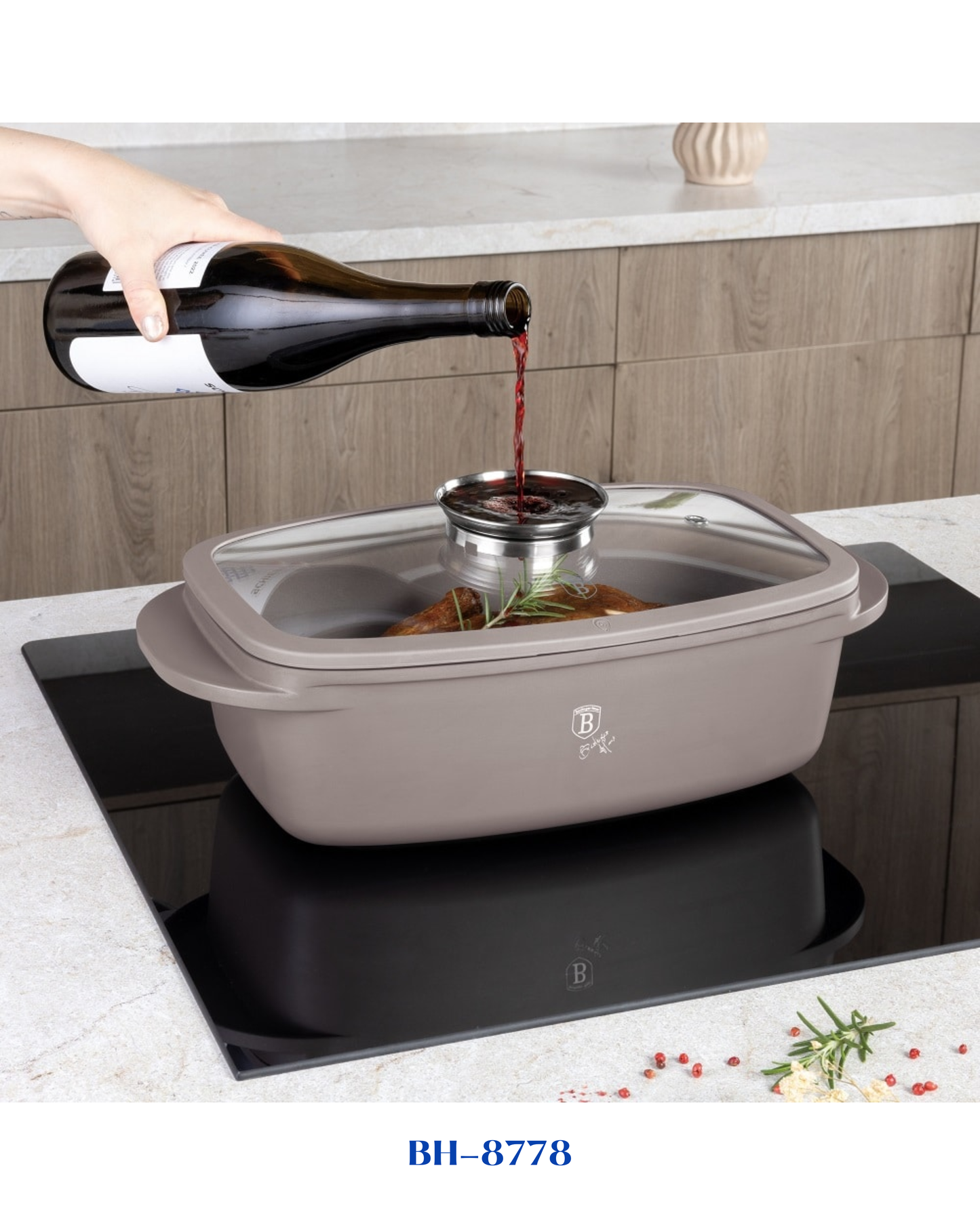 BERLINGER HAUS ROASTER WITH GLASS LID AND AROMA KNOB