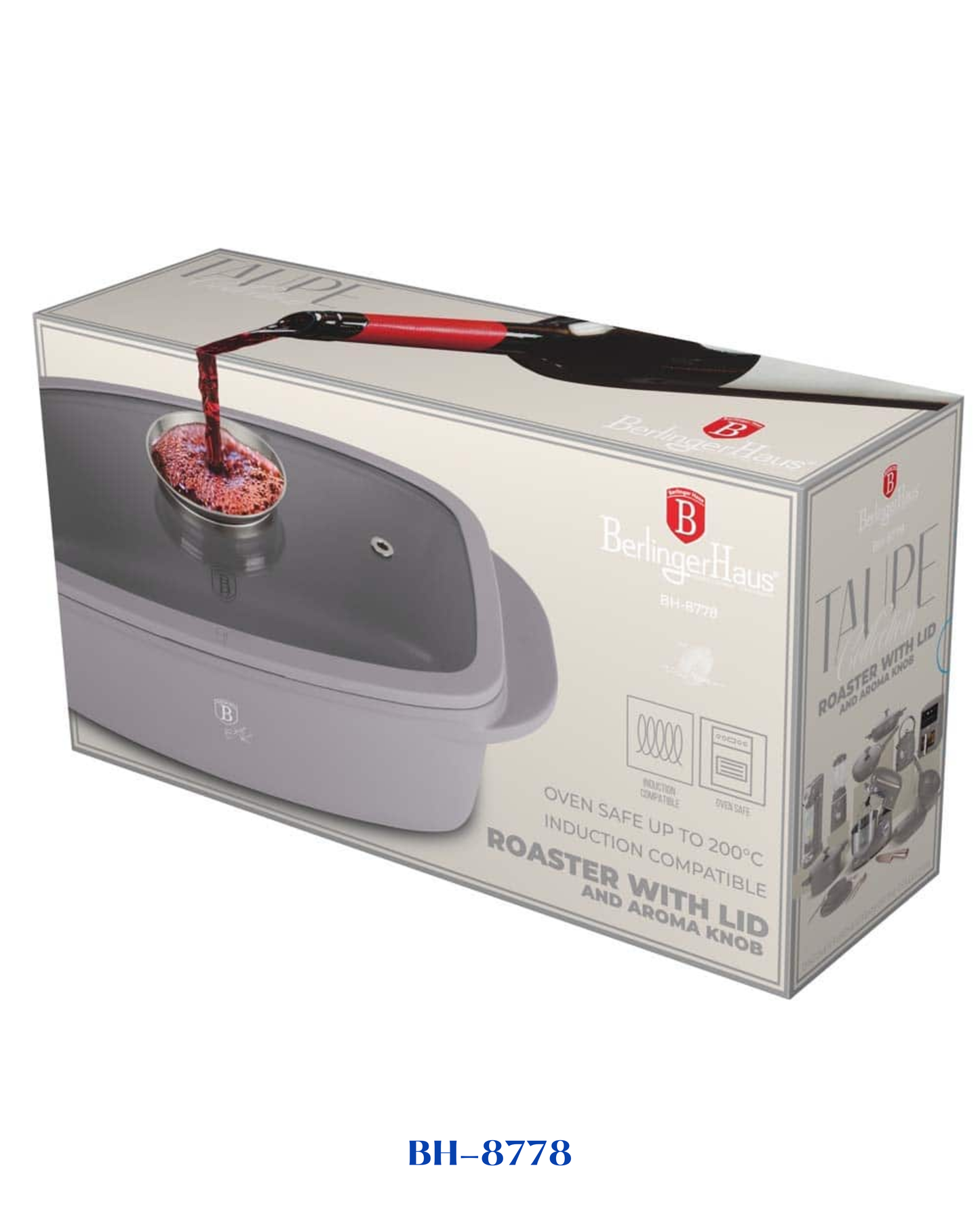 BERLINGER HAUS ROASTER WITH GLASS LID AND AROMA KNOB