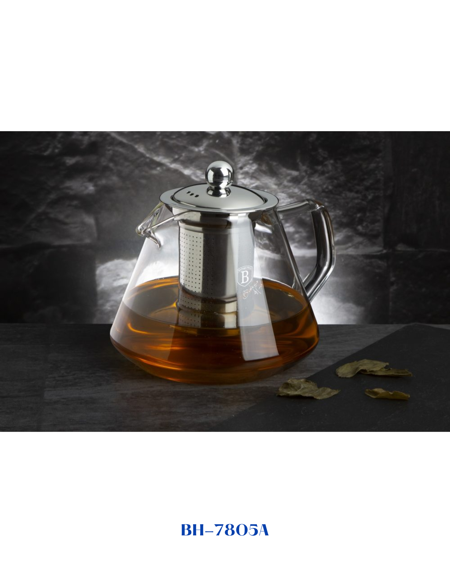 BERLINGER HAUS ROUND GLASS TEA POT WITH FILTER 1L