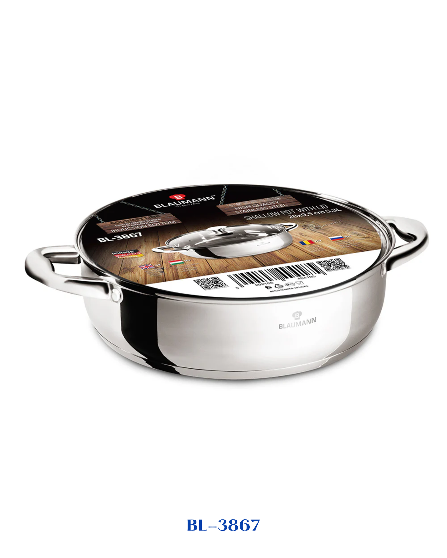 BERLINGER HAUS SHALLOW POT WITH LID 28CM