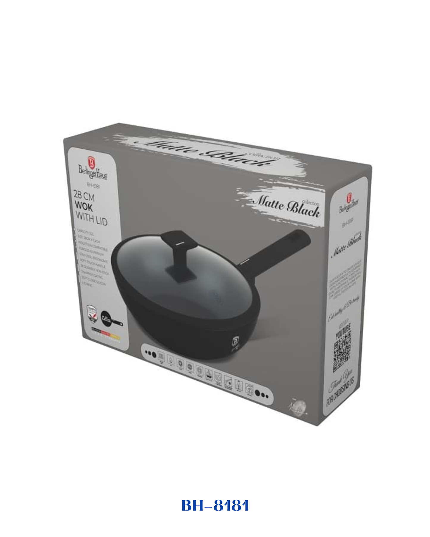 BERLINGER HAUS WOK WITH LID 28 CM