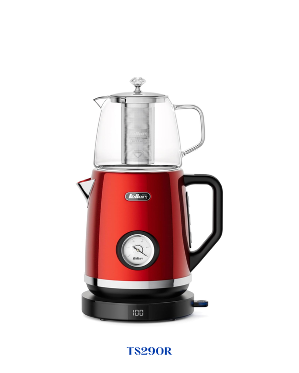 RETRO STYLE 2-IN-1 STAINLESS STEEL TEA MAKER + KETTLE 2200W-1.7L