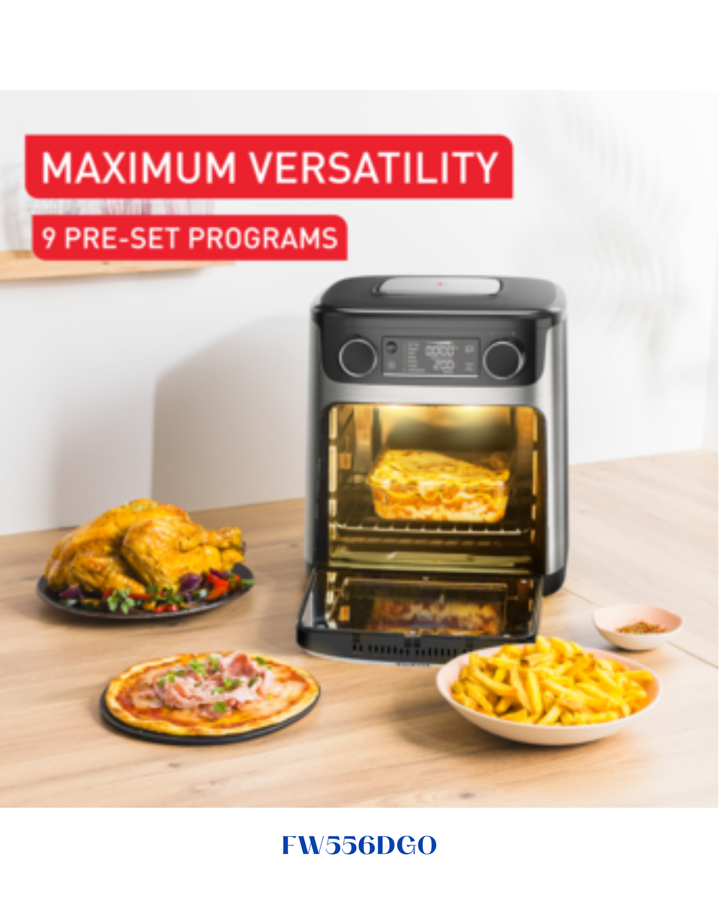 TEFAL EASY MULTIFUNCTION AIR FRYER OVEN 9IN1-1800W-15 L