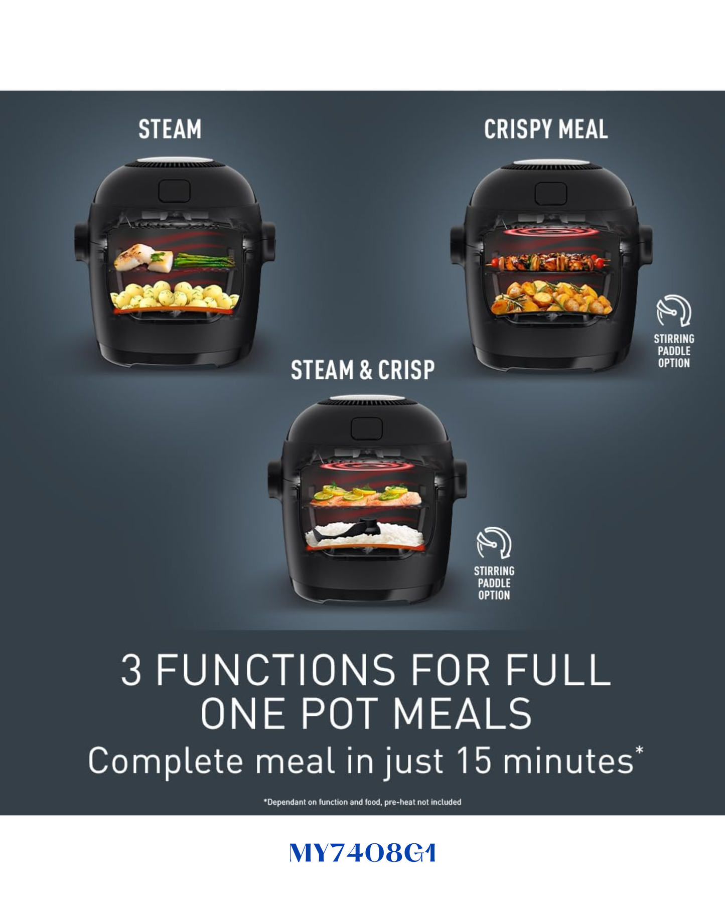 TEFAL MULTICOOK ACTIFRY RAPID MULTI COOKER & AIR FRYER 6L 1334W