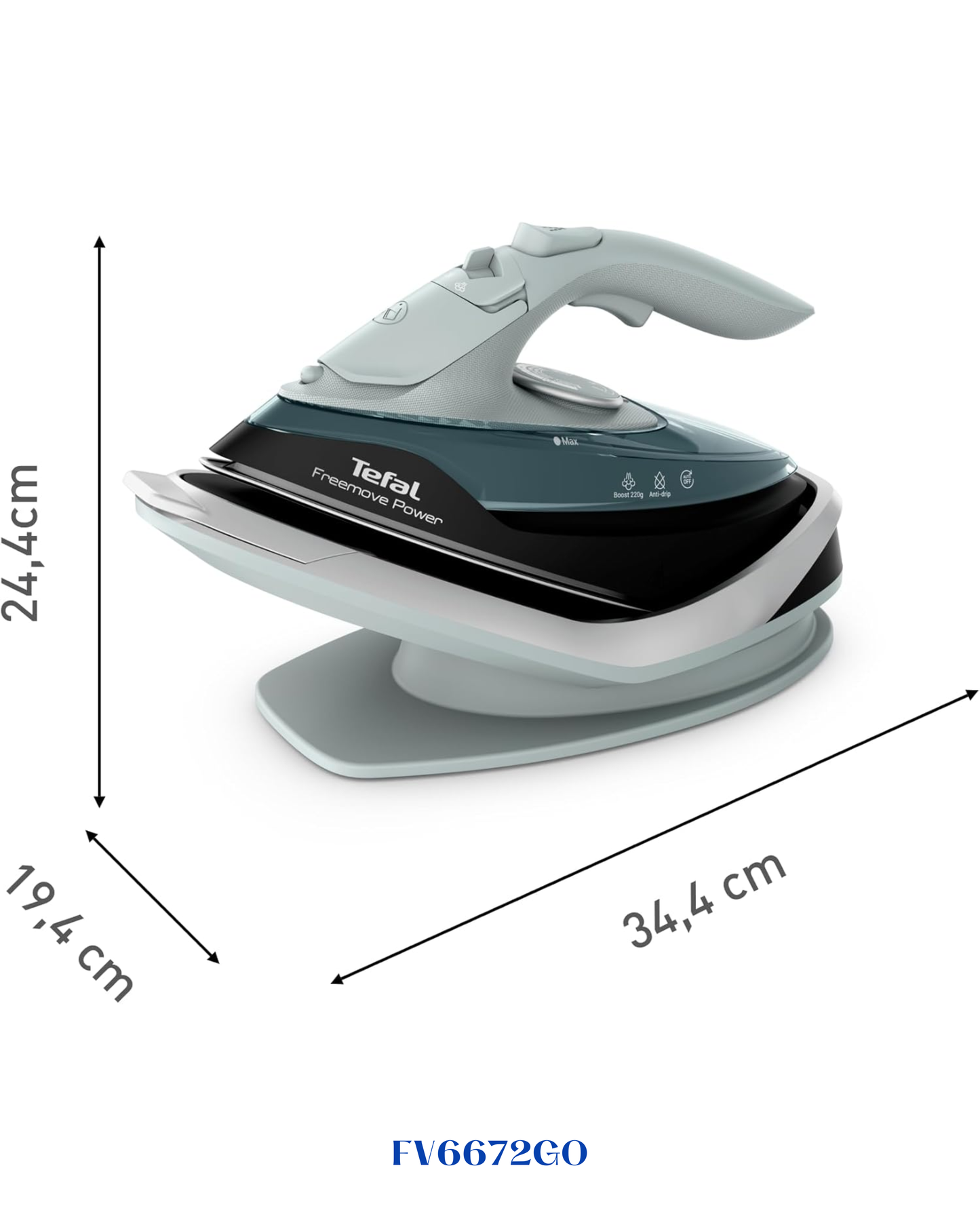 TEFAL FREEMOVE POWER CORDLESS STEAM IRON – 2600W