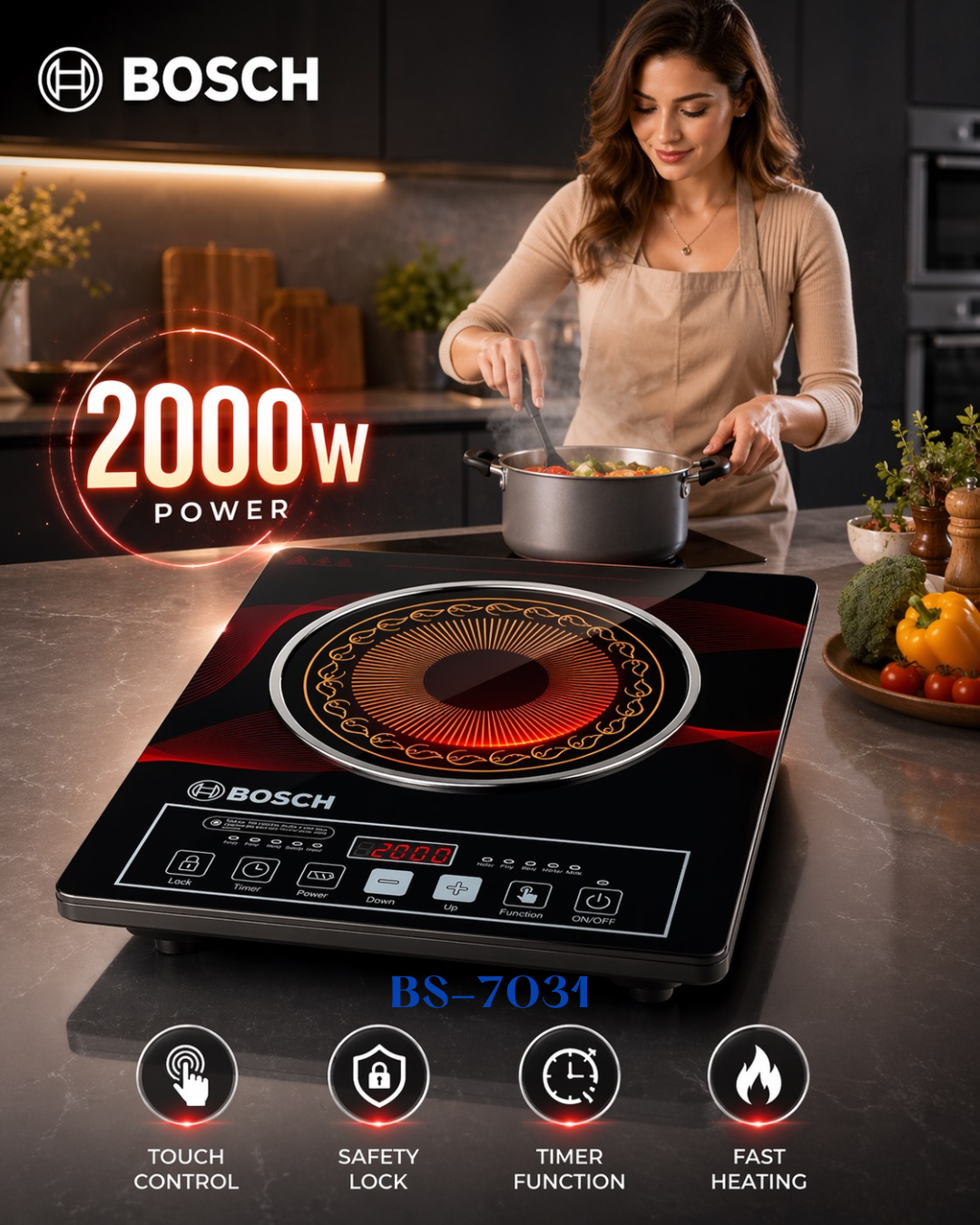 BOSCH HALOGEN INFRARED ELECTRIC COOKER 3500W