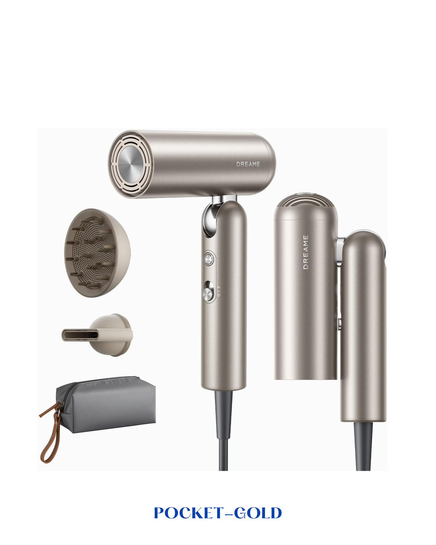 DREAME POCKET HIGH-SPEED HAIR DRYER 1300W – GOLD