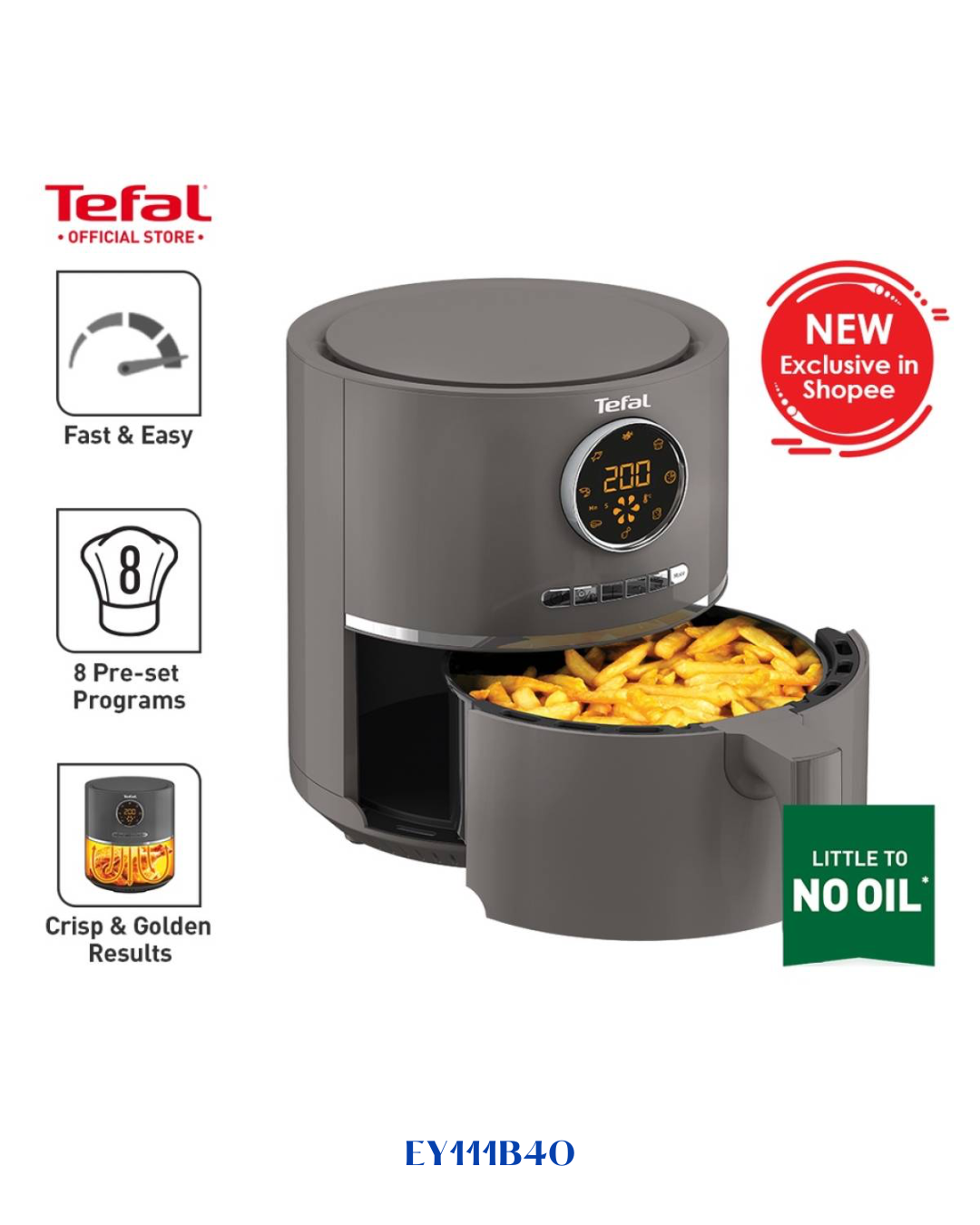 TEFAL ULTRA AIR FRYER DIGITAL 1630W 4.2L