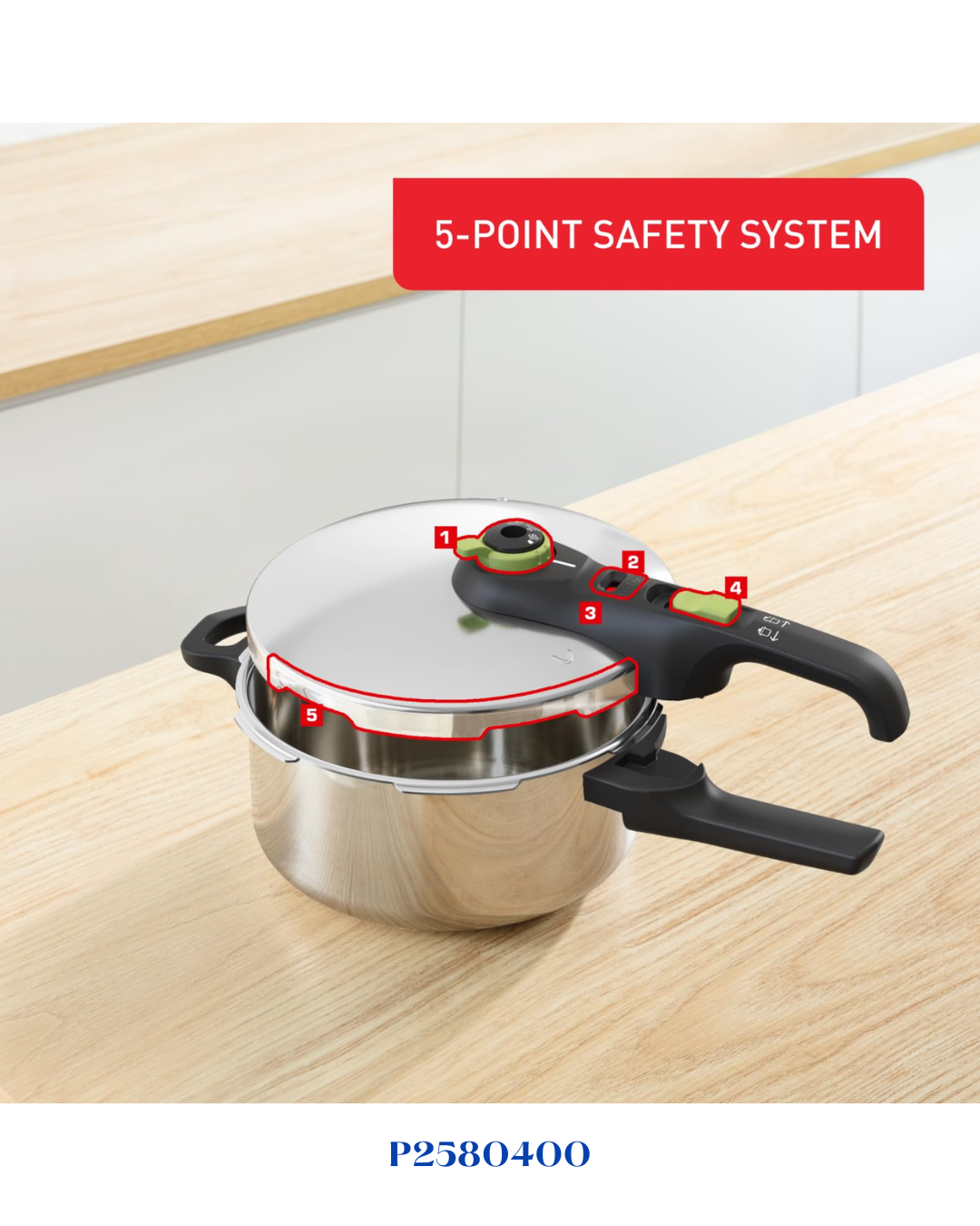 TEFAL SECURE TRENDY PRESSURE COOKER, 4L