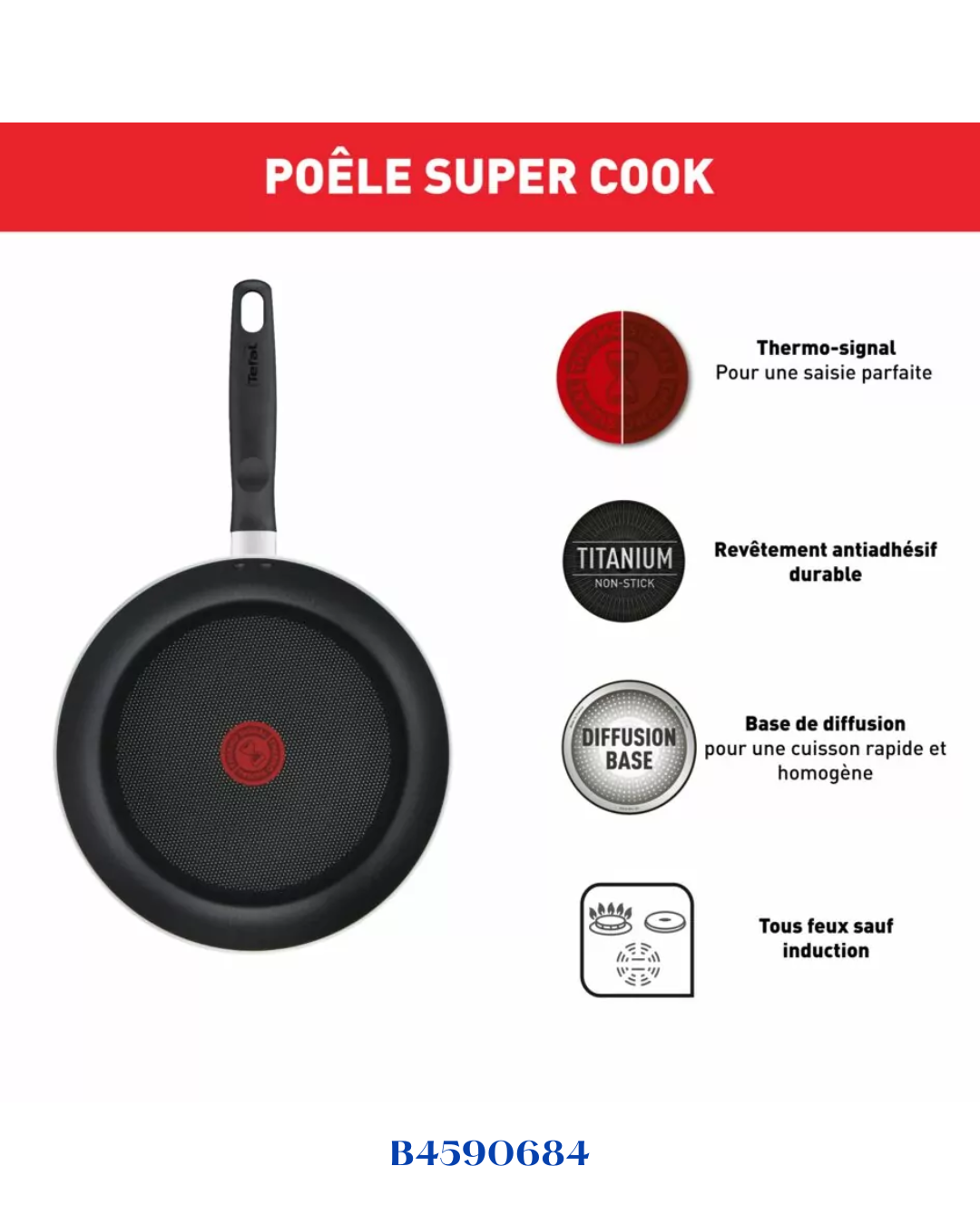 TEFAL SUPER COOK FRYPAN, 28CM