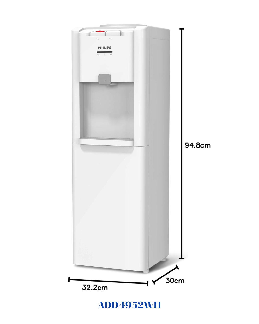 PHILIPS WATER DISPENSER TOP LOADING, ONE NOZZLE, WHITE