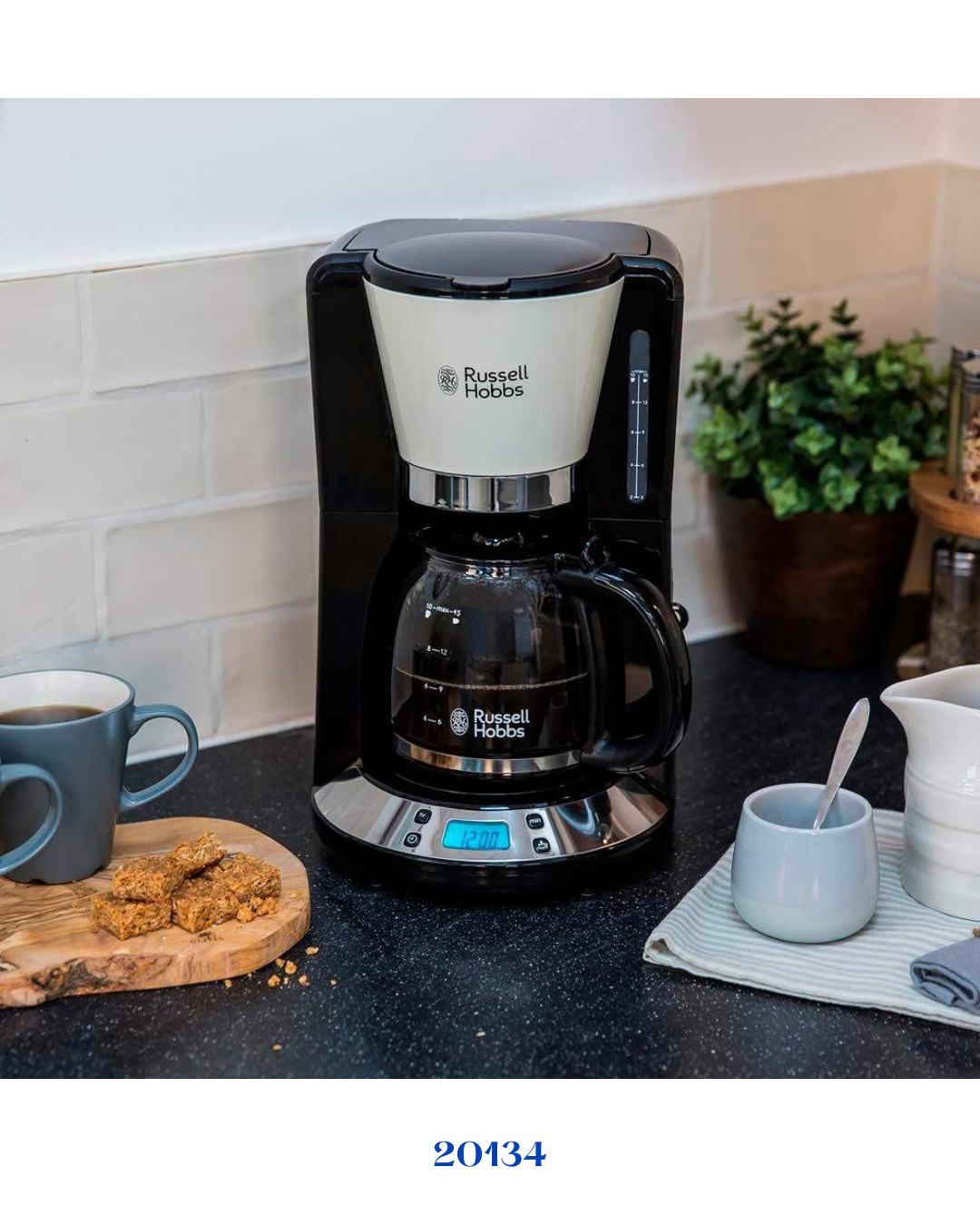 RUSSELL HOBBS COLOURS PLUS+ BLACK COFFEE MAKER 1000W 1.25L