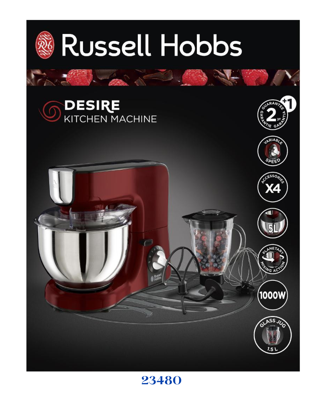 RUSSELL HOBBS DESIRE KITCHEN MACHINE 1000W 5L