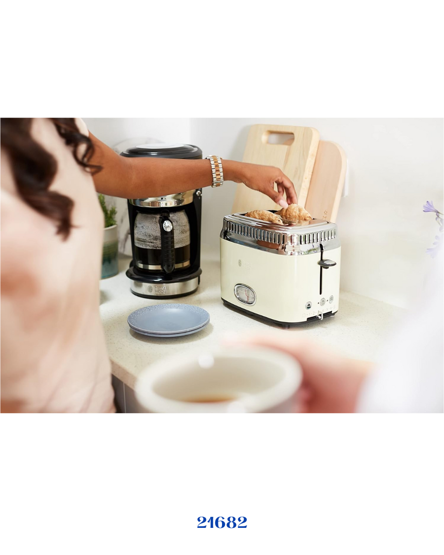 RUSSELL HOBBS RETRO VINTAGE CREAM 2 SLICE TOASTER 1300W