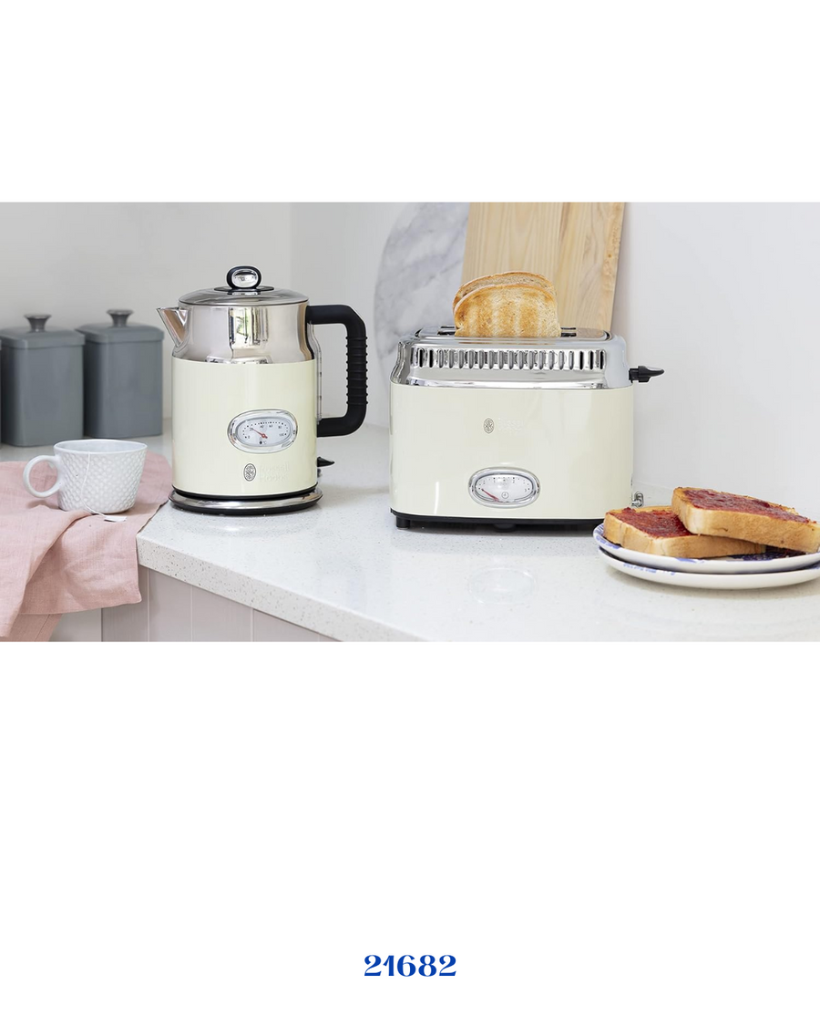 RUSSELL HOBBS RETRO VINTAGE CREAM 2 SLICE TOASTER 1300W