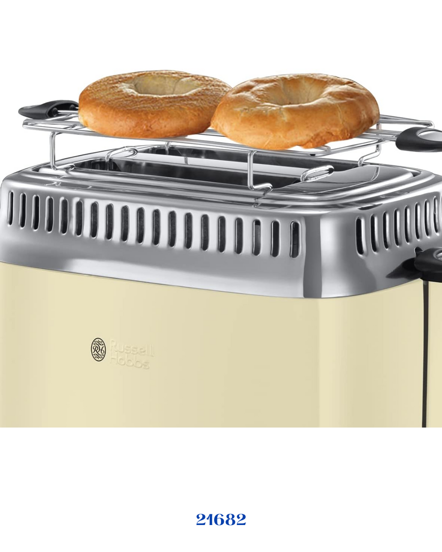 RUSSELL HOBBS RETRO VINTAGE CREAM 2 SLICE TOASTER 1300W